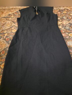 4/$67 Deal! Stylish Rolla Coster Black Sleeveless Midi Dress with Keyhole